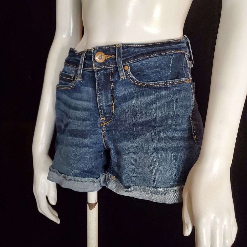 Levi's Indigo Rolled Cuff Denim Shorts